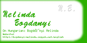 melinda bogdanyi business card